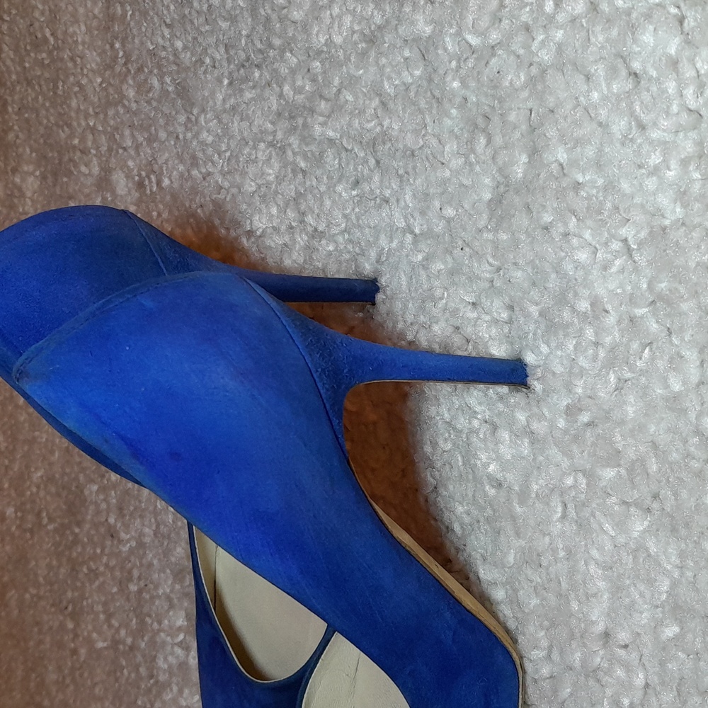 BRAIN ATWOOD BLUE Suede D Orsay Pumps Size 39.5 Euro - Picture 10 of 17
